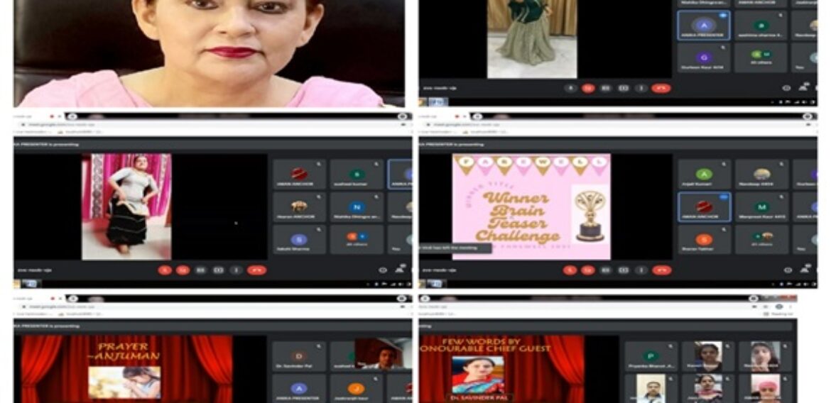 Virtual farewell organized by P.G.Dept. of Computer Science