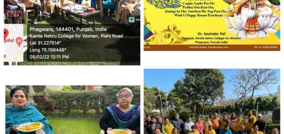 Basant Panchami celebrated in Kamla Nehru College for Women, Phagwara