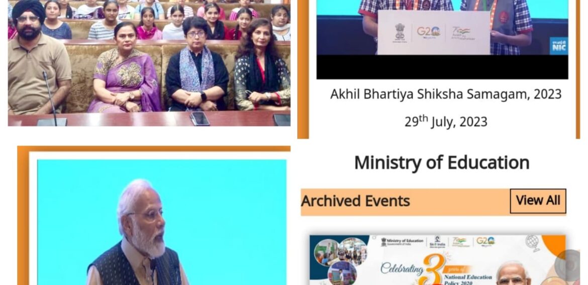 Students of KNCW attended Live Web Telecast of Akhil Bhartiya Shiksha Samagam