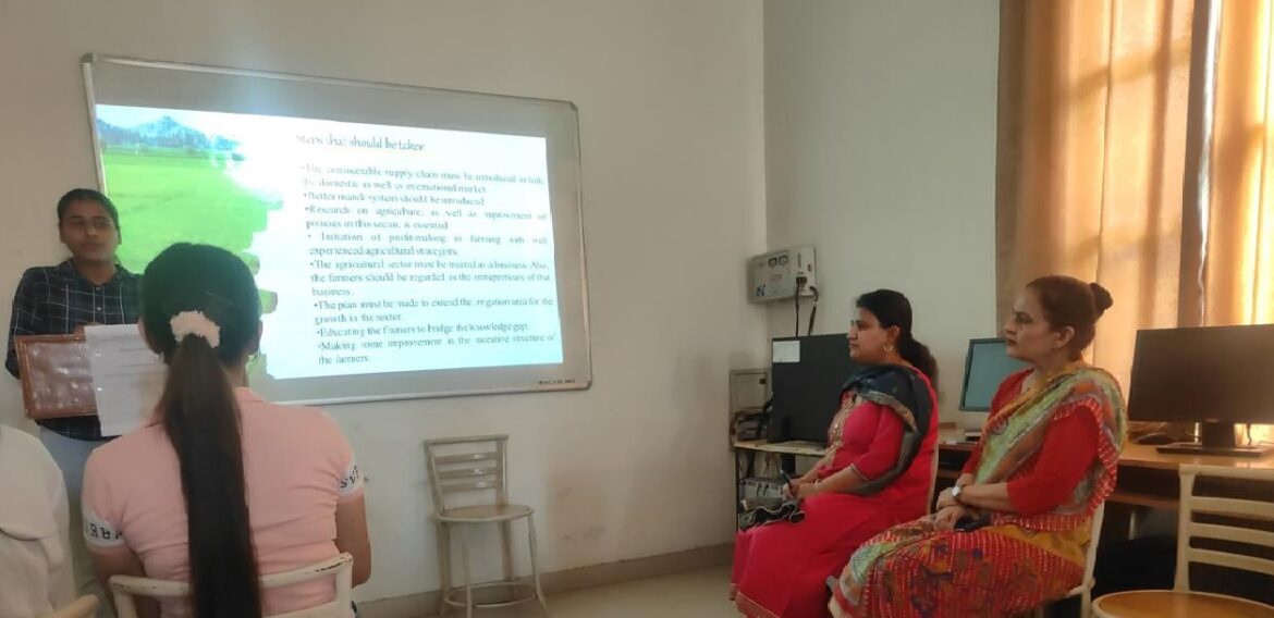 A PowerPoint Presentation Competition on the topic “Future Prospects of Agriculture in India”